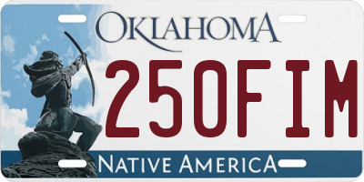 OK license plate 250FIM