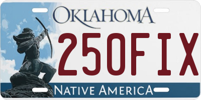 OK license plate 250FIX