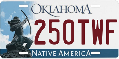 OK license plate 250TWF