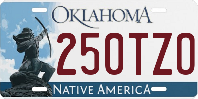 OK license plate 250TZO
