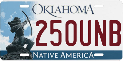 OK license plate 250UNB
