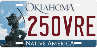 OK license plate 250VRE