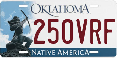 OK license plate 250VRF