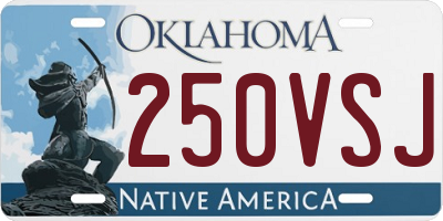 OK license plate 250VSJ