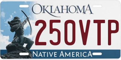OK license plate 250VTP