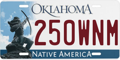 OK license plate 250WNM