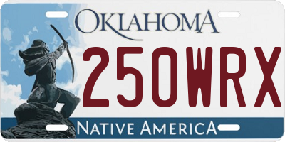 OK license plate 250WRX