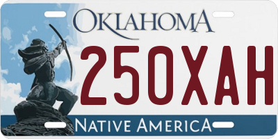 OK license plate 250XAH