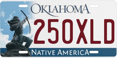 OK license plate 250XLD