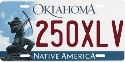 OK license plate 250XLV