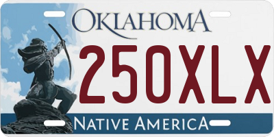OK license plate 250XLX