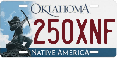 OK license plate 250XNF