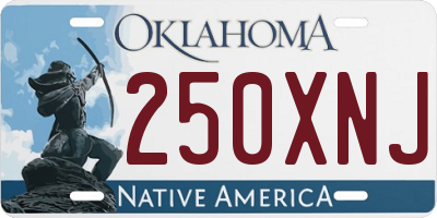 OK license plate 250XNJ