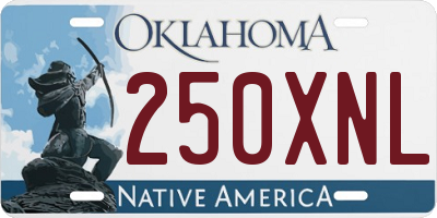 OK license plate 250XNL