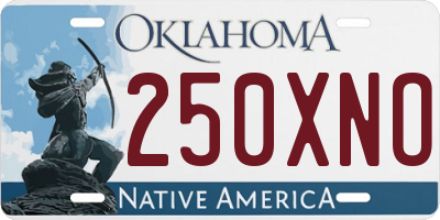 OK license plate 250XNO