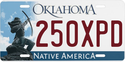 OK license plate 250XPD