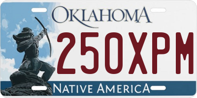 OK license plate 250XPM