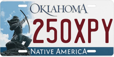 OK license plate 250XPY