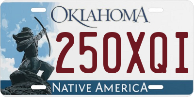 OK license plate 250XQI