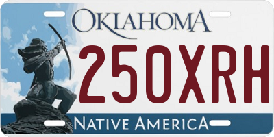 OK license plate 250XRH