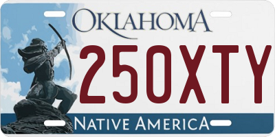 OK license plate 250XTY