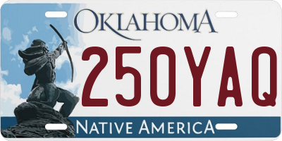 OK license plate 250YAQ