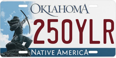 OK license plate 250YLR
