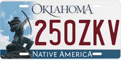 OK license plate 250ZKV
