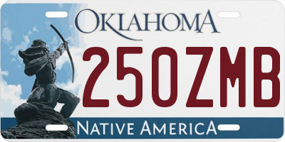 OK license plate 250ZMB
