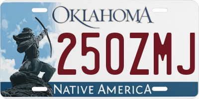 OK license plate 250ZMJ