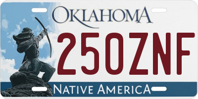 OK license plate 250ZNF