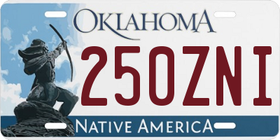 OK license plate 250ZNI