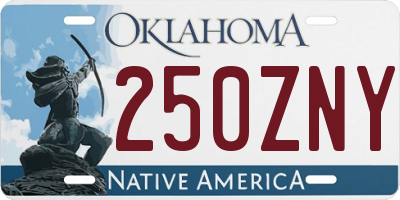 OK license plate 250ZNY