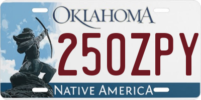 OK license plate 250ZPY