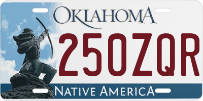 OK license plate 250ZQR