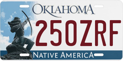 OK license plate 250ZRF