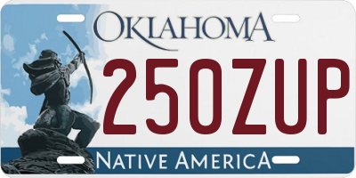 OK license plate 250ZUP