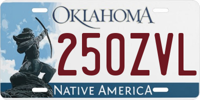 OK license plate 250ZVL
