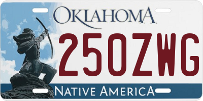 OK license plate 250ZWG