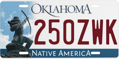 OK license plate 250ZWK