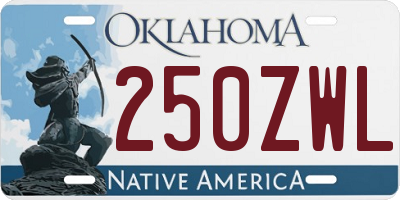 OK license plate 250ZWL