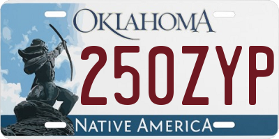 OK license plate 250ZYP