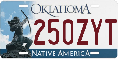 OK license plate 250ZYT