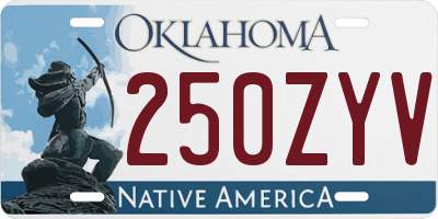 OK license plate 250ZYV