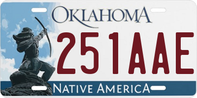 OK license plate 251AAE