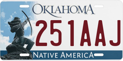 OK license plate 251AAJ