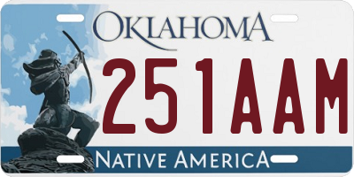 OK license plate 251AAM