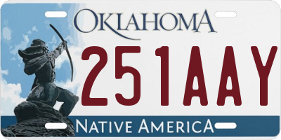 OK license plate 251AAY
