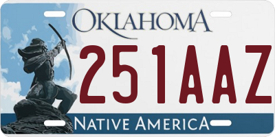 OK license plate 251AAZ