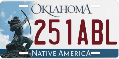 OK license plate 251ABL